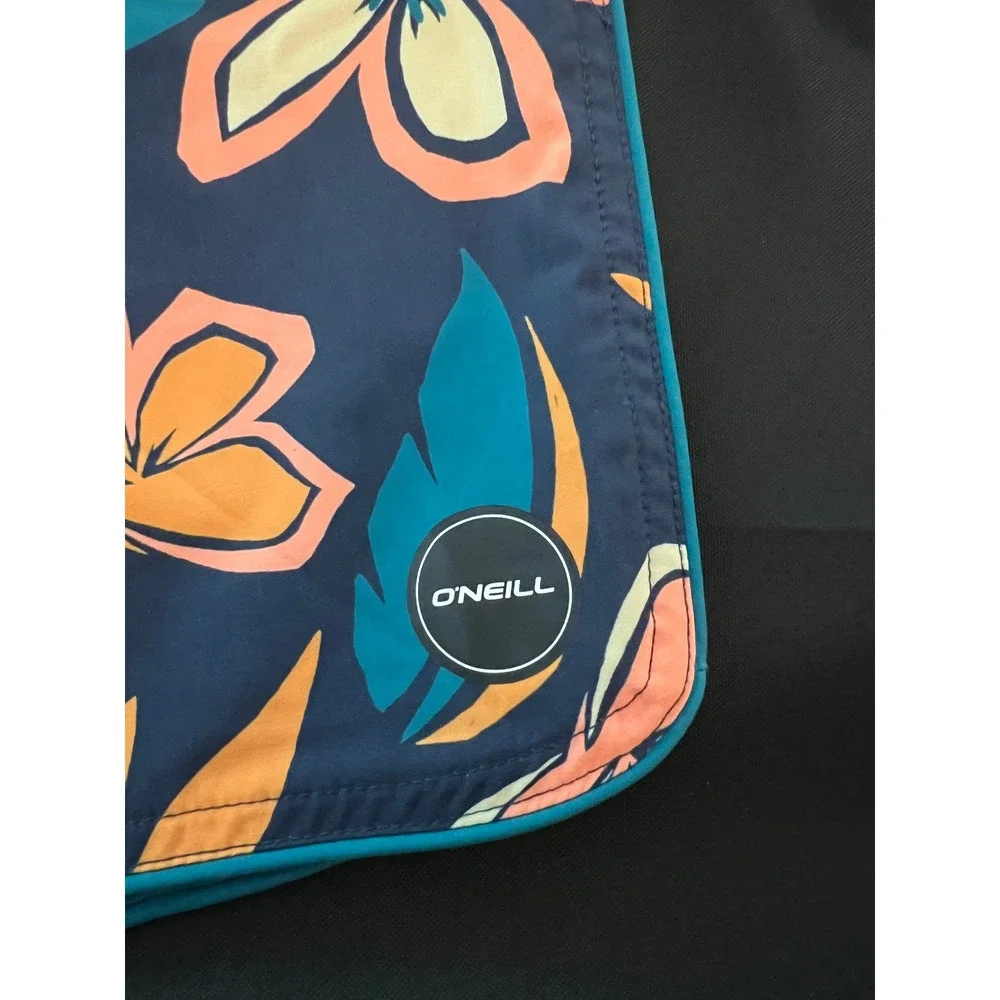 O'Neill Hyperfreak Mens Floral Board Shorts Navy Blue Orange Swim Trunks 30